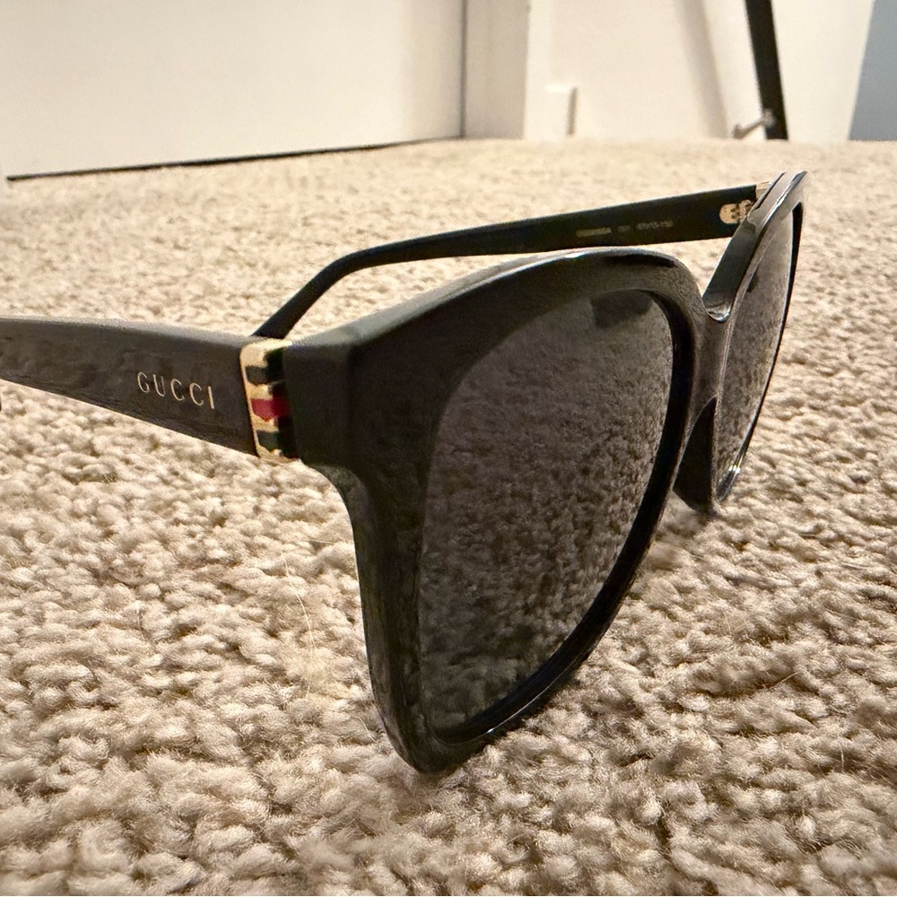 Gucci Black and Gold Sunglasses